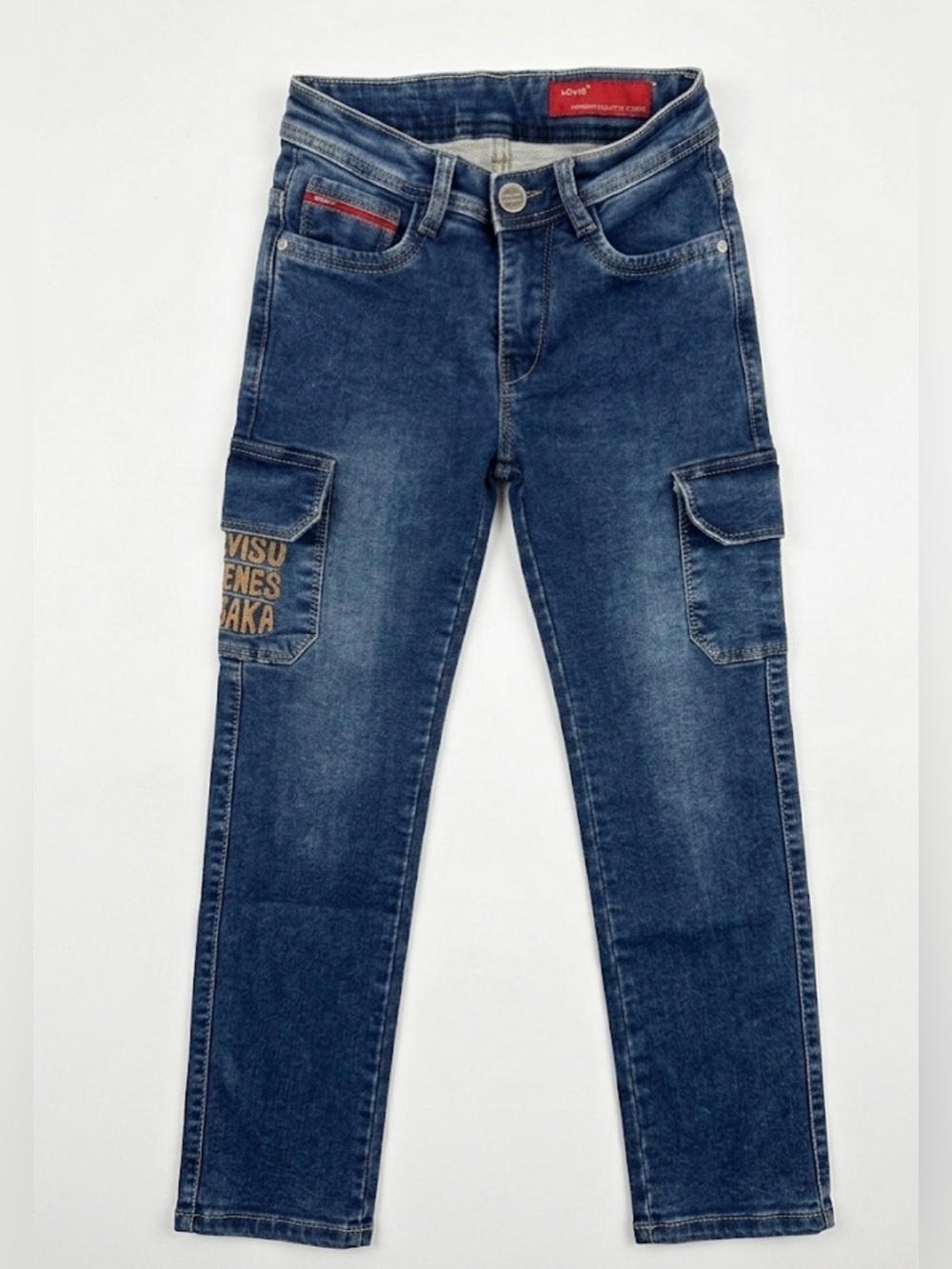 Rare Archival EVISU Kids Lot 2001 Multi-Pocket Cargo Jeans - Vintage Size 32